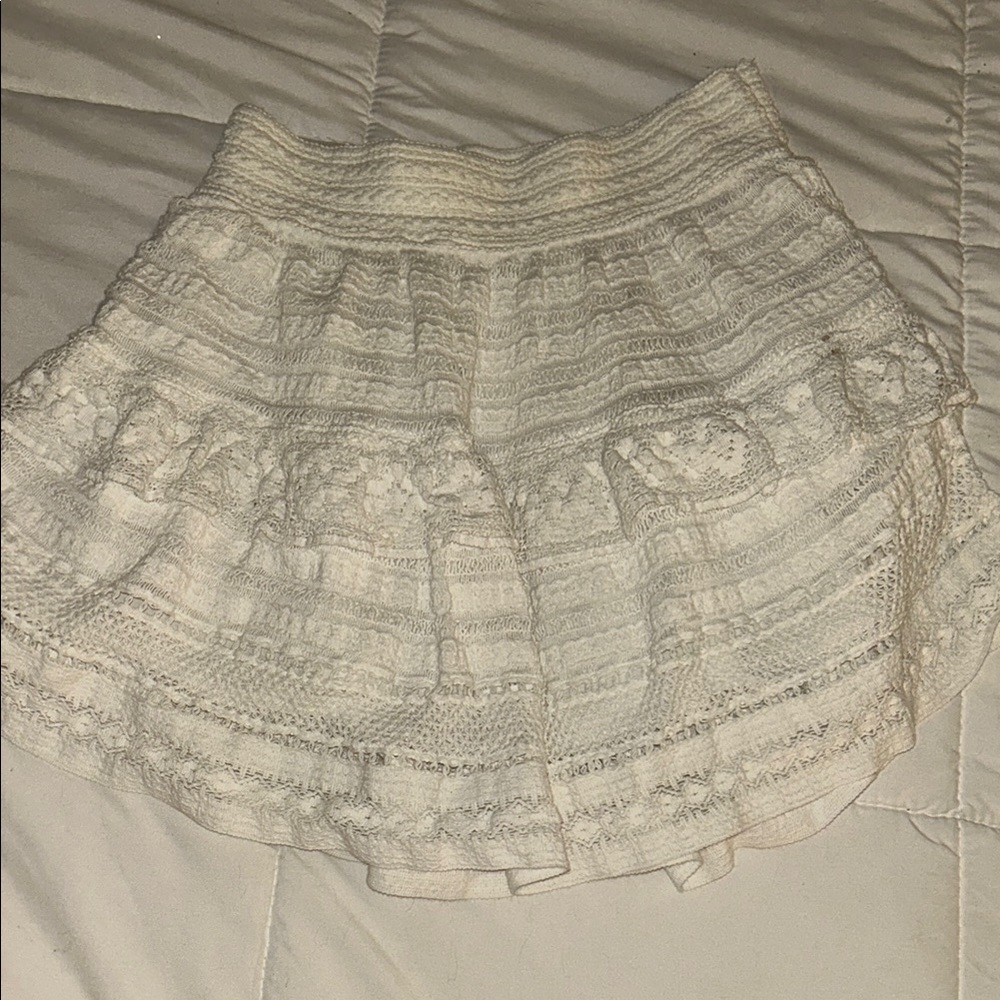 Aerie White Lace Mini Skirt